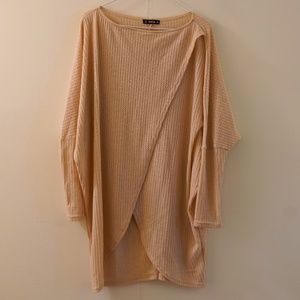 Waffle Knit Wrap Sweater